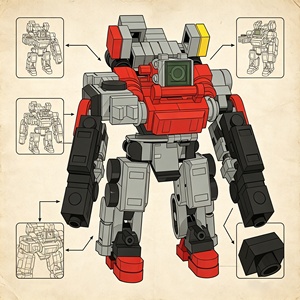 Outpost Garrison STEM <b>Learning</b> Assembly Bricks Kit <b>Tower</b> Defender Unit‑5 Robot Mecha DIY Building Blocks Creative Model Toy - Product Image 3