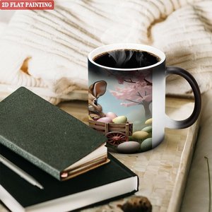 Eco Friendly Biodegradable <b>Ceramic</b> <b>Mug</b> Frosted Black 11oz Heat Sensitive Tea Coffee Cup - Product Image 3