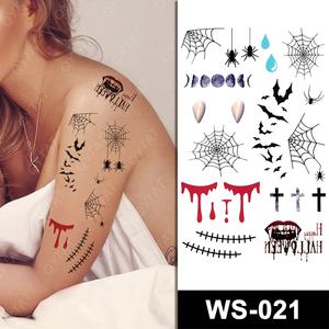Adulti bambini Temporales trucco Thriller zucca pipistrello ragno gatto fantasma cicatrice piccolo realistico corpo temporaneo <span class=keywords><strong>tatuaggi</strong></span> di Halloween - Product Image 3
