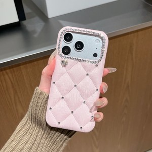 เคสโทรศัพท์มือถือหนังลายข้าวหลามตัดประดับคริสตัลเพชรหรูหรา สำหรับสาวๆ รุ่น iPhone 17 Pro Max 16 15 14 13 ผลิตจากโรงงาน OEM - Product Image 2