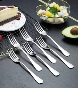 Fourchette à dessert en acier inoxydable épaisse pour restaurant, vaisselle de mariage, couverts en métal argenté - Product Image 5