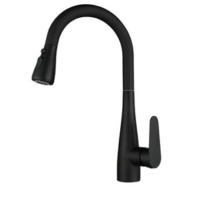 Grifo de Lavabo Monomando Negro Contemporáneo con Rociador Extraíble, Diseño Minimalista para Montaje en Cubierta - Product Image 1