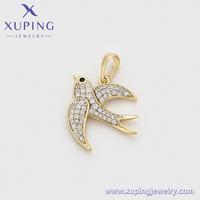 X000885254 Bijoux Xuping en gros, pendentif breloque animal oiseau plaqué or 14K, style mode, serti de pierres, pour collier