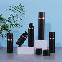 Vente en gros Personnaliser 30ml 50ml 60ml 75ml 100ml noir Mélangé avec Golden Line Bonne qualité Offre Spéciale Bouteille sans air avec pompe