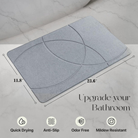 Tapis de douche en terre de diatomée naturelle antidérapant, super absorbant et à séchage rapide, tapis de bain en pierre de diatomite en gros