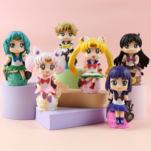 Set de 6 Figuras de Manga de 10 cm, Sailor Moon, Tsukino Usagi, Hino Rei, Figura de PVC, Anime, Juego de Caja Sorpresa con Figura Coleccionable - Product Image 2