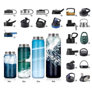 Stock Wide Mouth Sports Water <b>Bottle</b> 32OZ Vacuum <b>Flask</b> Stainless Steel Water <b>Bottle</b> Custom logo with New Wide Handle Straw Lid - Product Image 5