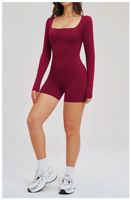 RUIQUWIN OEM Nahtloser Fitness-Sport-Jumpsuit Bodysuit Rückenfreier Yoga-Gym-Kurz-Jumpsuit Workout Outdoor Activewear