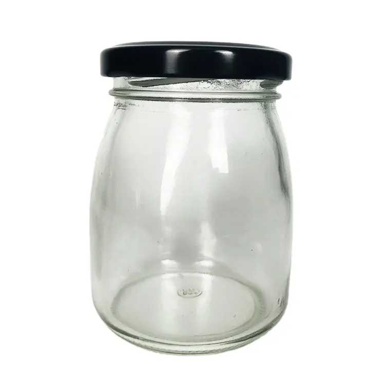 Kleine hoeveelheid hoge kwaliteit glas 200 ml pudding jar groothandel