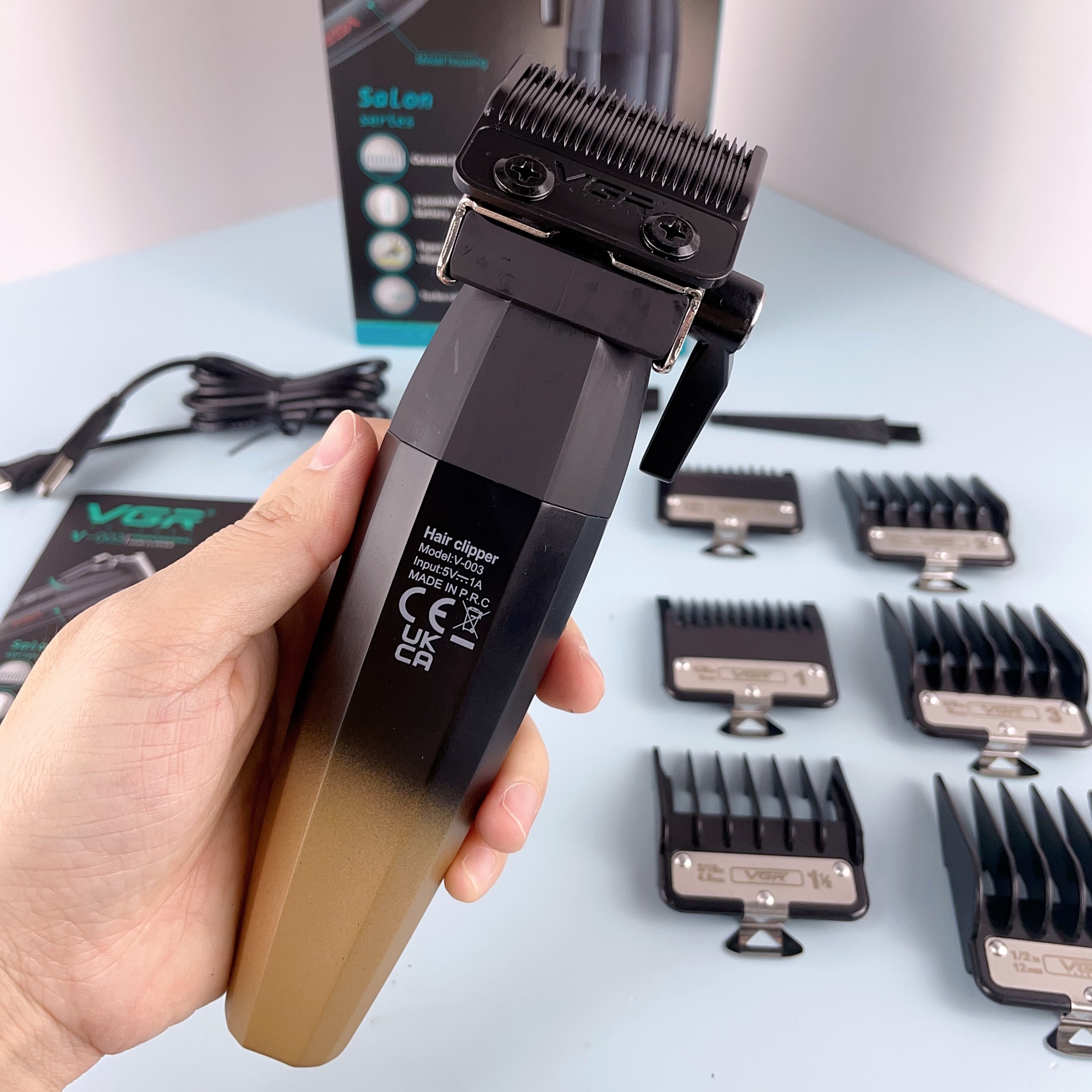 Vgr V-003 9000rpmメタルサロン理髪店クリッパー男性用充電式