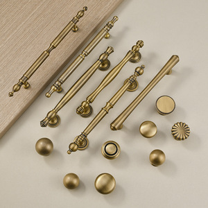 Modern Brushed Brass Adjustable Furniture Handles <b>Knobs</b> T-Shaped <b>Cabinet</b> Pulls Drawer <b>Knob</b> Set for Kitchen Bathroom Dining - Product Image 1