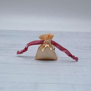 Mini <b>Drawstring</b> Jewelry <b>Pouch</b> No logo Luxury Jewelry <b>Pouch</b> Customized Satin Ring <b>Pouch</b> - Product Image 3