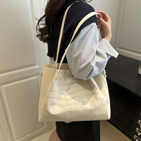 Nouveau Sac Fourre-tout Grande Capacité 2026 pour Femme, Motif Crocodile, en PU Souple Texturé, Fermeture Éclair, Doublure Polyester, Couleur Unie