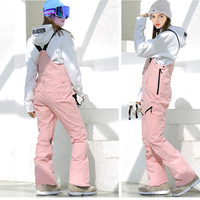 Pantalon de ski coupe-vent chaud 100 % polyester pour adultes (hommes et femmes) avec bretelles, idéal pour le snowboard et le ski, combinaison de ski