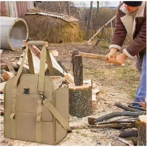 Free Sample Custom Heavy Duty New Design Canvas Firewood Packaging <b>Bag</b> Firewood <b>Storage</b> <b>Carrier</b> Waterproof Bulk Firewood Big - Product Image 5