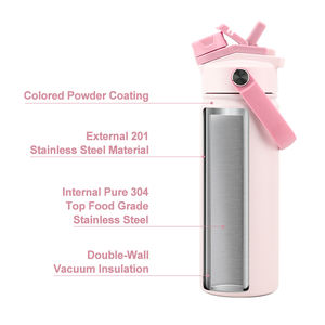 Botella de Agua Deportiva sin BPA con Logotipo Personalizado, Vaso Térmico de Viaje de Doble Pared, Termo de Acero Inoxidable al Vacío para Beber Agua - Product Image 6