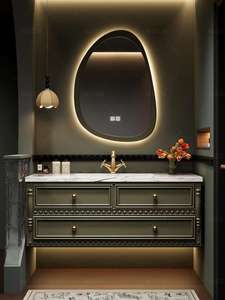 Mueble de Baño Moderno Personalizado de Fábrica con Ahorro de Espacio, con Lavabo y Funciones de Maquillaje - Product Image 6