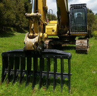 Râteau à racines pour excavatrice PC100/CAT310 pour le desserrage du sol/le nettoyage des fossés/le déblaiement des boues/les opérations en pente