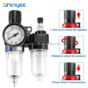 Shinyee filtro de pressão de ar compressor, filtro pneumático airtac tipo afc/bfc de série, regulador de pressão de ar com unidade de combinações de fluxo de medidor bfc2000