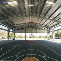Estructuras de Acero para Canchas Deportivas Profesionales y Edificios: Pabellón de Baloncesto con Diseño de Gran Envergadura y Soporte de Diseño 3D Gratuito
