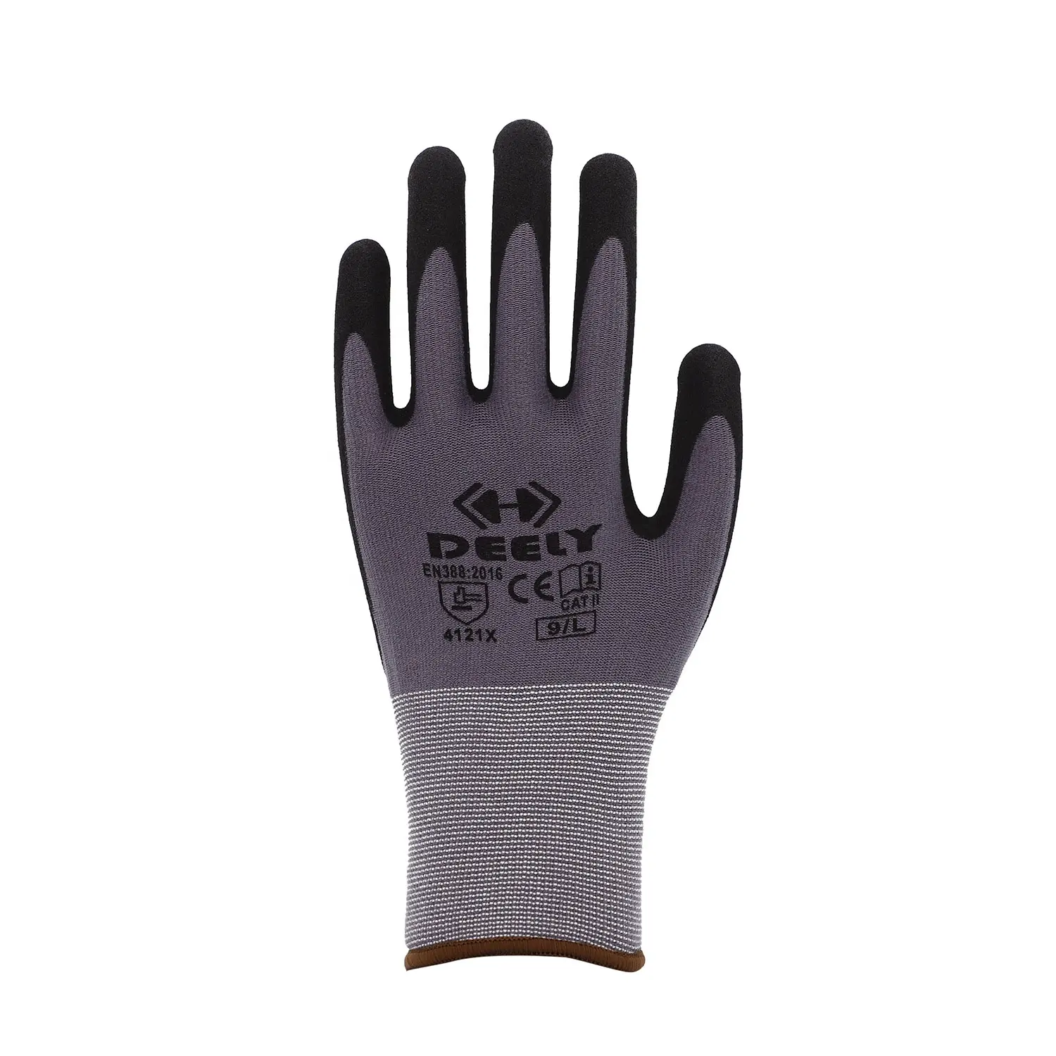 Sarung tangan kerja Keselamatan sarung tangan rajut nitril dilapisi sarung tangan