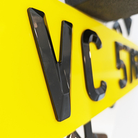 Lettres chromées pour badge de voiture, personnalisées au Royaume-Uni, 52x11cm, en acrylique réfléchissant, plastique, autocollantes, imperméables, gravées au laser, en relief, imprimées
