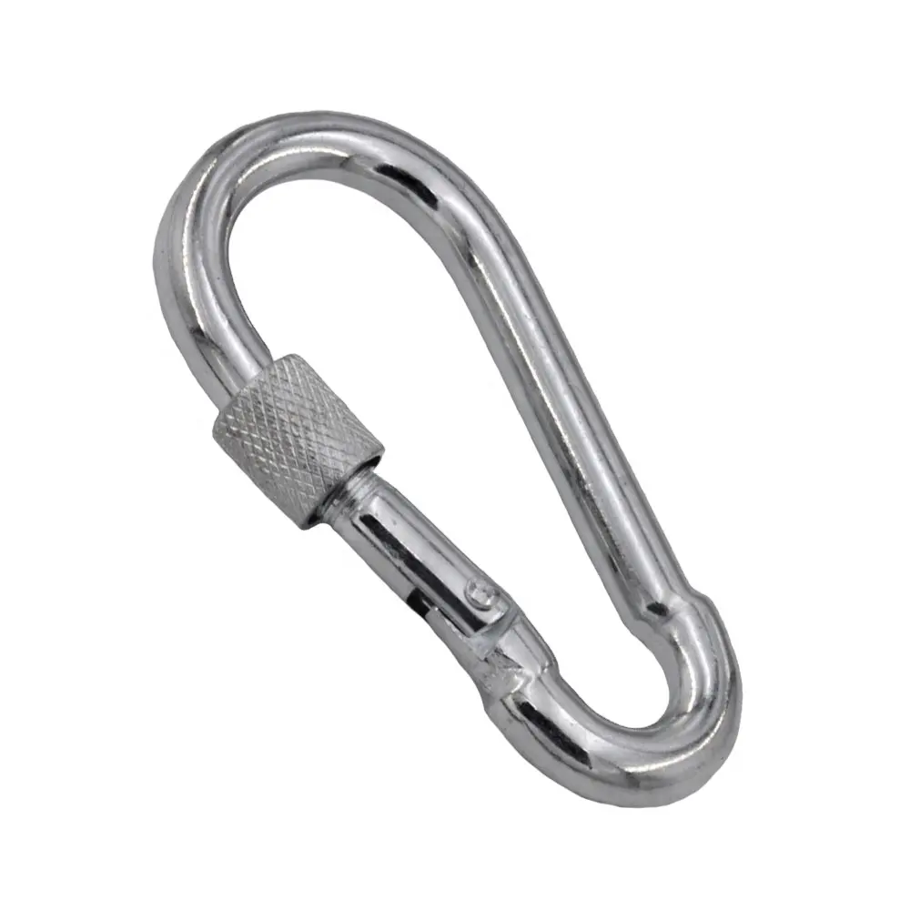 DIN5299D Stainless Steel 304 316 Locking Climbing Carabiner Zinc Plated Nickel Plated Snap Hook