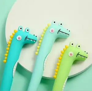 Sevimli dinozor timsah komik nötr kalem yaratıcı silikon nötr kalem