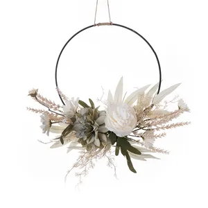 CF01205 Neues Design Künstliche Dahlie Kamelie Chrysantheme Halb kranz für Blumen wand Hintergrund