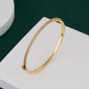 Gelang Kristal Anak Perempuan, Perhiasan Gelang Terbuka Berlapis Emas <span class=keywords><strong>18K</strong></span> Modis Kualitas Tinggi - Product Image 4