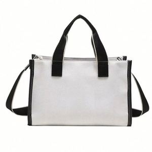 Bolso Tote Blanco Resistente para Mujer, Impermeable, Reutilizable, con Asa de Cinta y Bonito Inserto Tejido, Ideal para Compras Diarias y Uso en Barco - Product Image 2