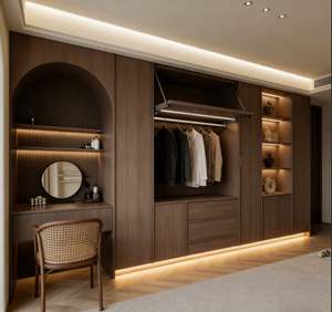 Armario de Dormitorio Personalizado BALOM, Armario de Madera con Diseño Tallado Vintage, Armario de Dormitorio para Decoración de Hogar de Lujo - Product Image 2