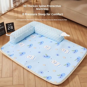 Kühlmatte für Haustiere, Katzen und Hunde, Sommer, modernes Stoffdesign, umweltfreundlich, Cartoon-Muster, anpassbare Größe, Schlafbett mit erhöhtem Kissen - Product Image 2
