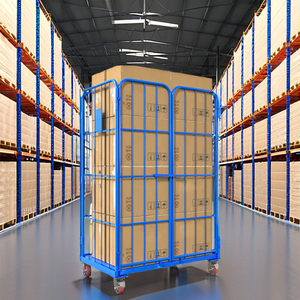 Heavy Duty Personnalisé En Acier Pliable Fil Métallique Maille Logistique Cargo Rolling Cage Chariot Premium Stockage Équipement Entrepôt - Product Image 5