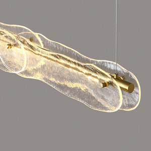 Nordic Modern Minimalist Glass Crystal Chandelier Light Luxury Restaurant <b>Bar</b> Counter Reception Area Showroom Long Pendant Light - Product Image 2