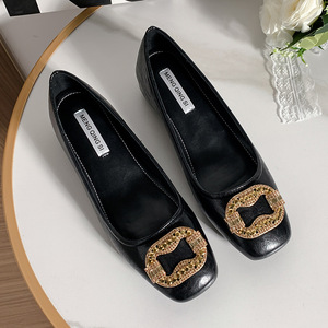 Chaussures plates pour femmes de haute qualité avec décoration en strass Chaussures de grand-mère confortables - Product Image 2