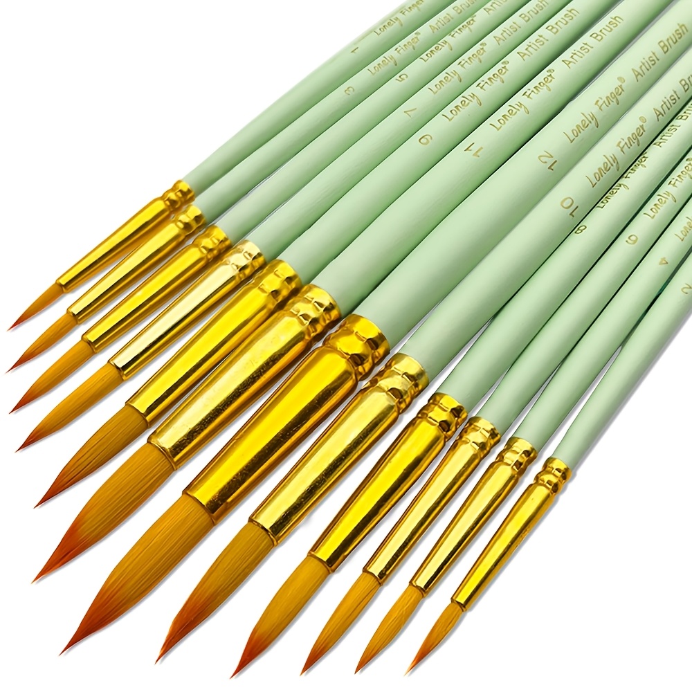 Set di 12 Pennelli Rotondi Verdi