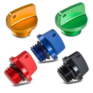 Motorfiets Accessoires Aluminium Motor Oliefilter Cup Plug Deksel Schroefbout Cnc Oranje Motor Olie Afvoer Plug