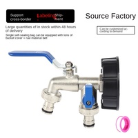 Robinet de cuisine manuel en alliage de zinc pour jardin extérieur, double sortie d'eau, structure à double commande angulaire, débit de 6000 GPD