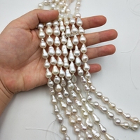Perles d'eau douce Edison baroques miniatures de 10 mm, de qualité AAA, de couleur blanche, métalliques, en vrac, pour bracelet, bijoux