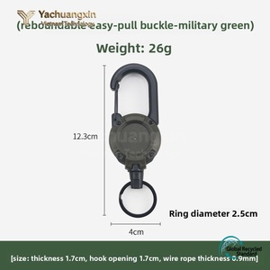 Retractable Carabiner Keychain <b>Hook</b> <b>Plastic</b> Bag Accessory Convenient Tactical Key Holder Multi Color Options - Product Image 3