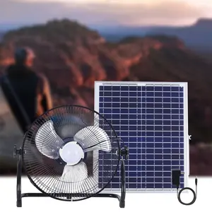 Boden-DC-Ventilator 12 V 12 Zoll Tisch-Stehend Kunststoff Outdoor wiederaufladbarer elektrischer Solar-Ventilator mit Lithiumbatterie