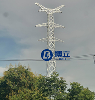 Structure de tour de ligne de transmission en treillis d'acier Q235B/Q355B, équipement de distribution d'énergie électrique en tube d'acier galvanisé