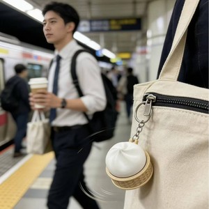 Porte-clés anti-stress <span class=keywords><strong>Taptap</strong></span> Clicker en forme de boulette de riz vapeur rembourrée, jouet sensoriel à presser, cadeau promotionnel - Product Image 5