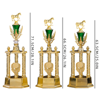 Trofeos de Equitación Personalizados con Logotipo, Plástico Chapado en Oro, Premios para Competencias de Equitación con Impresión UV