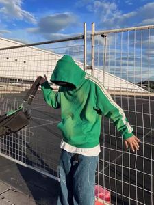 OEM Wholesale High Quality <b>Men's</b> Striped Hoodies Heavyweight Design <b>Men</b> Acid Wash Distressed <b>Hoodie</b> for <b>Men</b> - Product Image 6