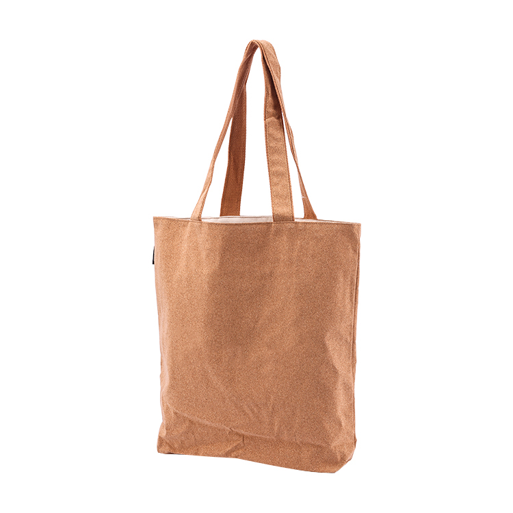 Women's High Quality Brown Cartoon Beach Washable Cork Leather Tote Shopping Bag with Eco-Friendly Shoulder Strap