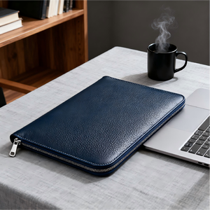 Manufacturer Handcrafted Genuine Leather Protective Laptop <strong>Case</strong> Cover Stylish Design Cowhide <strong>Computer</strong> <strong>Cases</strong> with Zipper Closure - Product Image 4