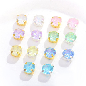 Adornos de Cristal Redondos con Base de Garra para Joyería DIY, Accesorios de Ropa, 8mm, Multicolor - Product Image 1