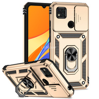 Lichicase – support magnétique rotatif à 360 degrés pour Redmi 10A 9C, couvercle arrière de fenêtre à lentille coulissante